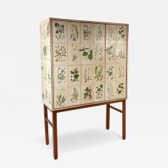 Josef Frank 1950 s Swedish Cabinet With Nordens Flora Illustrations - 4789716