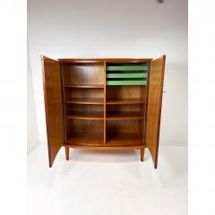 Josef Frank 1950 s Swedish Curved Front Cabinet With Nordens Flora Illustrations - 4788669