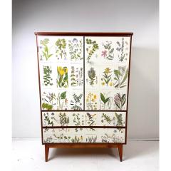 Josef Frank 1950s Swedish Cabinet With Nordens Flora Illustrations - 4571193