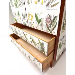 Josef Frank 1950s Swedish Cabinet With Nordens Flora Illustrations - 4571197
