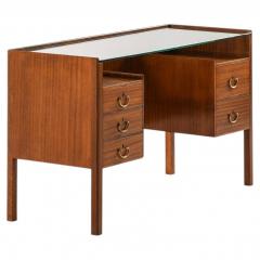 Josef Frank Desk in Mahogany Brass Glass Desk by Josef Frank 1950s - 4632617