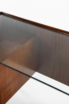 Josef Frank Desk in Mahogany Brass Glass Desk by Josef Frank 1950s - 4632619
