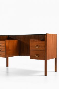 Josef Frank Desk in Mahogany Brass Glass Desk by Josef Frank 1950s - 4632622