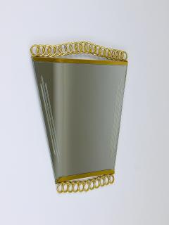 Josef Frank Josef Frank Attr Mid Century Brass Loop Wall Mirror Austria 1950s - 4571335