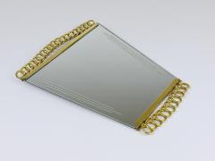 Josef Frank Josef Frank Attr Mid Century Brass Loop Wall Mirror Austria 1950s - 4571342