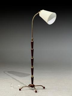 Josef Frank Josef Frank Model 1842 Floor Lamp Mahogany Brass Sweden 1950s - 4531502