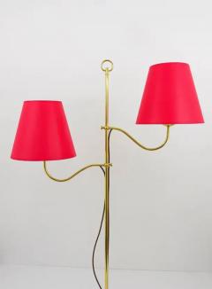 Josef Frank Josef Frank Two Arms Mid Century Adjustable Brass Floor Lamp Austria 1950s - 4041780