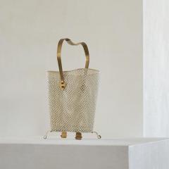Josef Frank Mid Century Umbrella Stand in Patinated Brass and Perforated Metal 1950s - 4609135