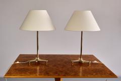 Josef Frank Pair of Josef Frank Brass Table Lamps Model 2467 2 Svenskt Tenn Sweden 1950s - 3410271