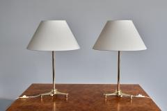 Josef Frank Pair of Josef Frank Brass Table Lamps Model 2467 2 Svenskt Tenn Sweden 1950s - 3410272