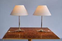 Josef Frank Pair of Josef Frank Brass Table Lamps Model 2467 2 Svenskt Tenn Sweden 1950s - 3410282