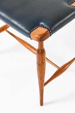 Josef Frank Stool in Mahogany Brass and Leather by Josef Frank 1950s - 4523130