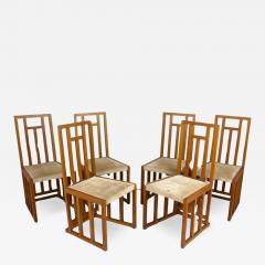 Josef Hoffmann 20th Century Art Nouveau Dining Chairs by Josef Hoffmann Set Of 6 AT ca 1901 - 4688756