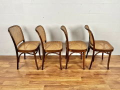 Josef Hoffmann 20th century Josef Hoffmann bentwood hand caned FMG Prague chairs made in Poland - 2649677