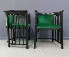 Josef Hoffmann Josef Hoffman Pair of Secessionist Bentwood Barrel Back Arm Chairs for J J Kohn - 2556041