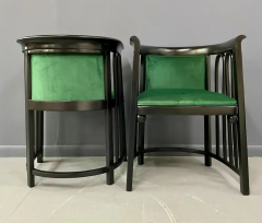 Josef Hoffmann Josef Hoffman Pair of Secessionist Bentwood Barrel Back Arm Chairs for J J Kohn - 2556043