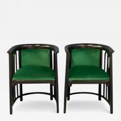 Josef Hoffmann Josef Hoffman Pair of Secessionist Bentwood Barrel Back Arm Chairs for J J Kohn - 3149889