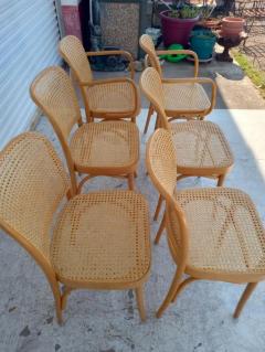 Josef Hoffmann Josef Hoffman for Thonet Set of Six Bentwood and Cane Chairs - 3772910