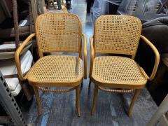 Josef Hoffmann Pair of Josef Hoffman for Thonet Bentwood and Cane Armchairs - 4160769