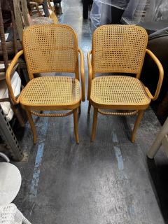 Josef Hoffmann Pair of Josef Hoffman for Thonet Bentwood and Cane Armchairs - 4160771