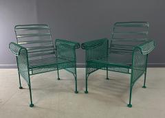 Josef Hoffmann Pair of Metal Lounge Chairs By Woodard in the Style of Josef Hoffman - 3958261