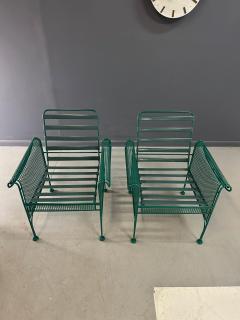 Josef Hoffmann Pair of Metal Lounge Chairs By Woodard in the Style of Josef Hoffman - 3958265