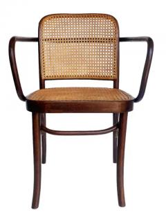 Josef Hoffmann Set of 4 Mid Century Modern Dining Prague Chairs by Josef Hoffmann Cane Wood - 3433380