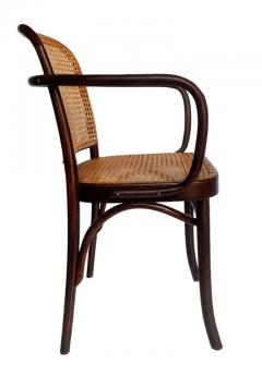 Josef Hoffmann Set of 4 Mid Century Modern Dining Prague Chairs by Josef Hoffmann Cane Wood - 3433393