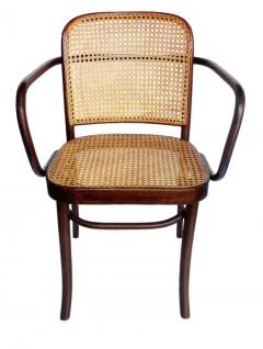 Josef Hoffmann Set of 4 Mid Century Modern Dining Prague Chairs by Josef Hoffmann Cane Wood - 3433395