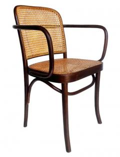 Josef Hoffmann Set of 4 Mid Century Modern Dining Prague Chairs by Josef Hoffmann Cane Wood - 3433400