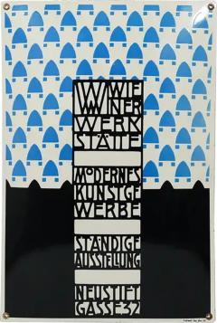 Josef Hoffmann Wiener Werkst tte Vienna Art Nouveau Enamel Advertising Sign - 4065385