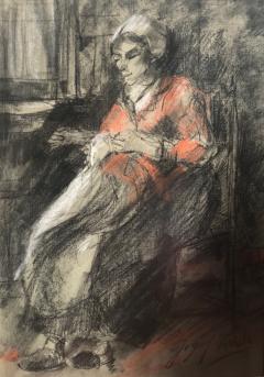 Josef Israels Woman Mending  - 1218278