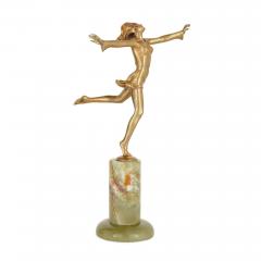 Josef Lorenzl Art Deco gilt bronze and onyx figure of a dancer by Lorenzl - 3318762