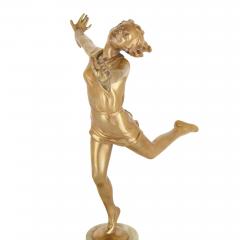 Josef Lorenzl Art Deco gilt bronze and onyx figure of a dancer by Lorenzl - 3318764