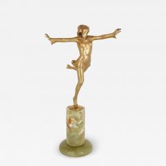 Josef Lorenzl Art Deco gilt bronze and onyx figure of a dancer by Lorenzl - 3323404