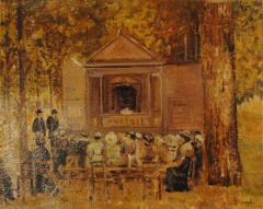 Josef Popczyk Superb French Impressionist Painting Guignol Le Jardin de Luxembourg  - 926133