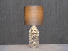 Josef Schott Josef Schott Bubble Glass Table Lamp Silk Shade Sm landshyttan Sweden 1960s - 4618583