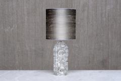 Josef Schott Josef Schott Bubble Glass Table Lamp Silk Shade Sm landshyttan Sweden 1960s - 4618585