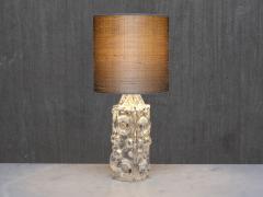 Josef Schott Josef Schott Bubble Glass Table Lamp Silk Shade Sm landshyttan Sweden 1960s - 4618591