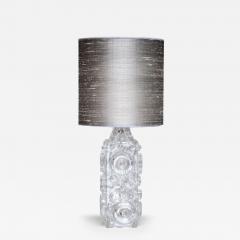 Josef Schott Josef Schott Bubble Glass Table Lamp Silk Shade Sm landshyttan Sweden 1960s - 4618921