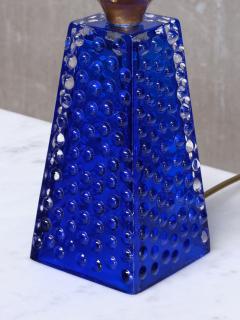 Josef Schott Josef Schott Table Lamp in Blue Glass Sm landshyttans Glasbruk Sweden 1960s - 4146017