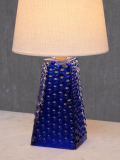 Josef Schott Josef Schott Table Lamp in Blue Glass Sm landshyttans Glasbruk Sweden 1960s - 4146021