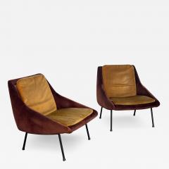 Joseph Andre Motte Joseph Andr Motte pair of armchairs 800 for Steiner France 1950s - 3055132