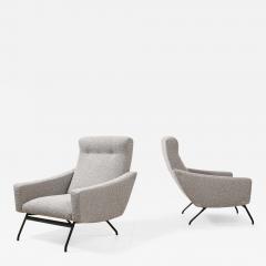 Joseph Andre Motte Rare Pair of Lounge Chairs by Joseph Andre Motte - 3056681