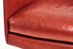 Joseph DUrso Pair Leather Swivel Lounge Chairs Knoll 1980 - 2153149