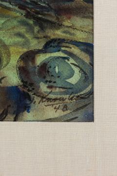 Joseph Edward Knowles Joseph Knowles American Post War Abstract Watercolor Titled Whirlpool  - 4654397