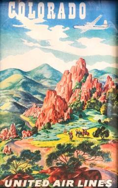 Joseph Feher Colorado Vintage United Airlines Travel Poster by Joseph Feher 1950s - 3479325