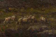 Joseph Foxcroft Cole American Victorian Landscape of Sheep by Stream - 4634794