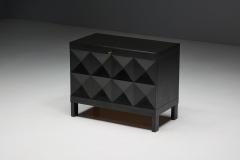 Joseph Fran ois De Coene Brutalist De Coene Cabinet in Stained Oak Belgium 1970s - 4371885