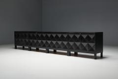 Joseph Fran ois De Coene Brutalist De Coene Cabinet in Stained Oak Belgium 1970s - 4371906